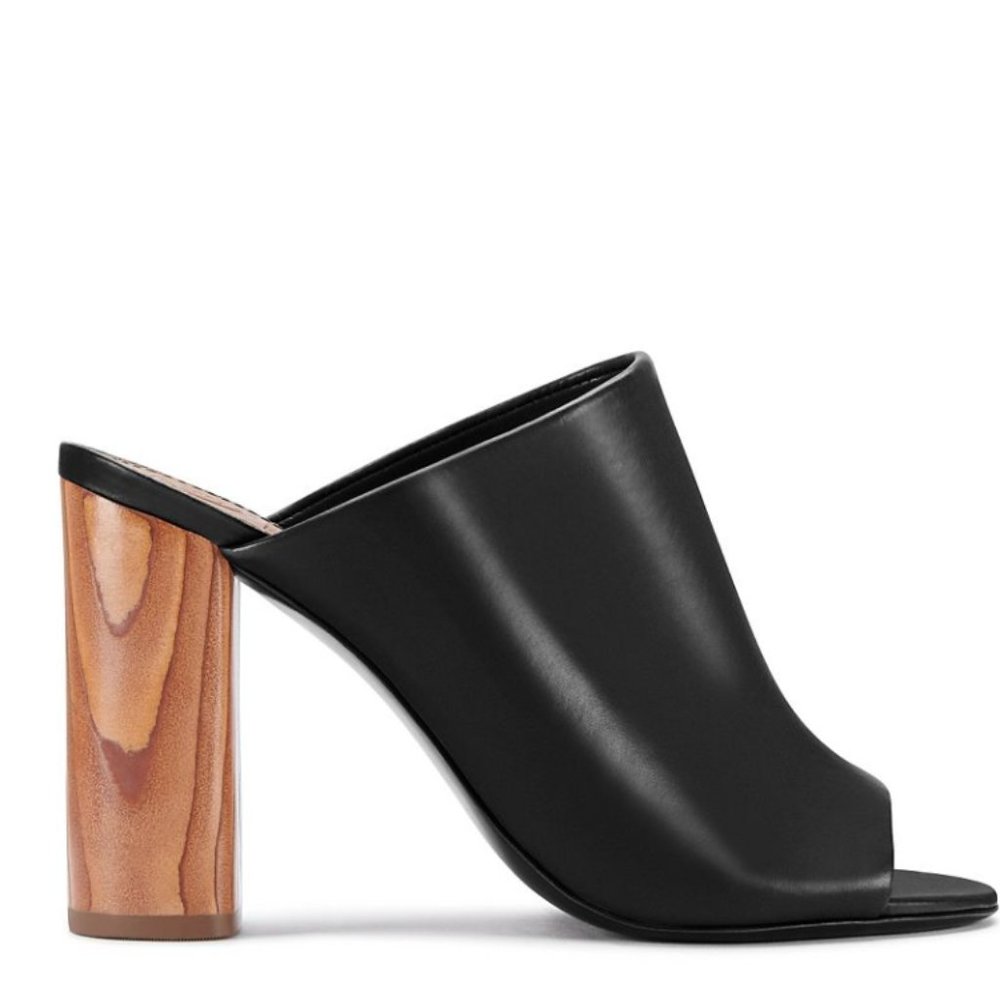 Tory Burch Raya Black Leather Mule